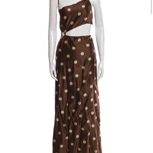 Sir Brown Polka Dot Cutout Maxi Dress